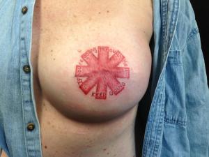 The completed tattoo, same day